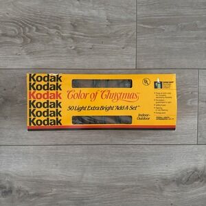 Vintage 1991 Kodak Color of Christmas 50‎ Light Extra Bright Add-A-Set 24' Decor